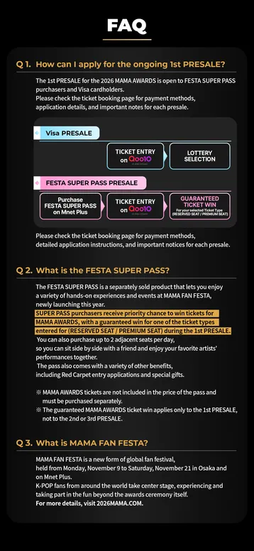 World's No.1 K-POP Awards, 2026 MAMA AWARDS